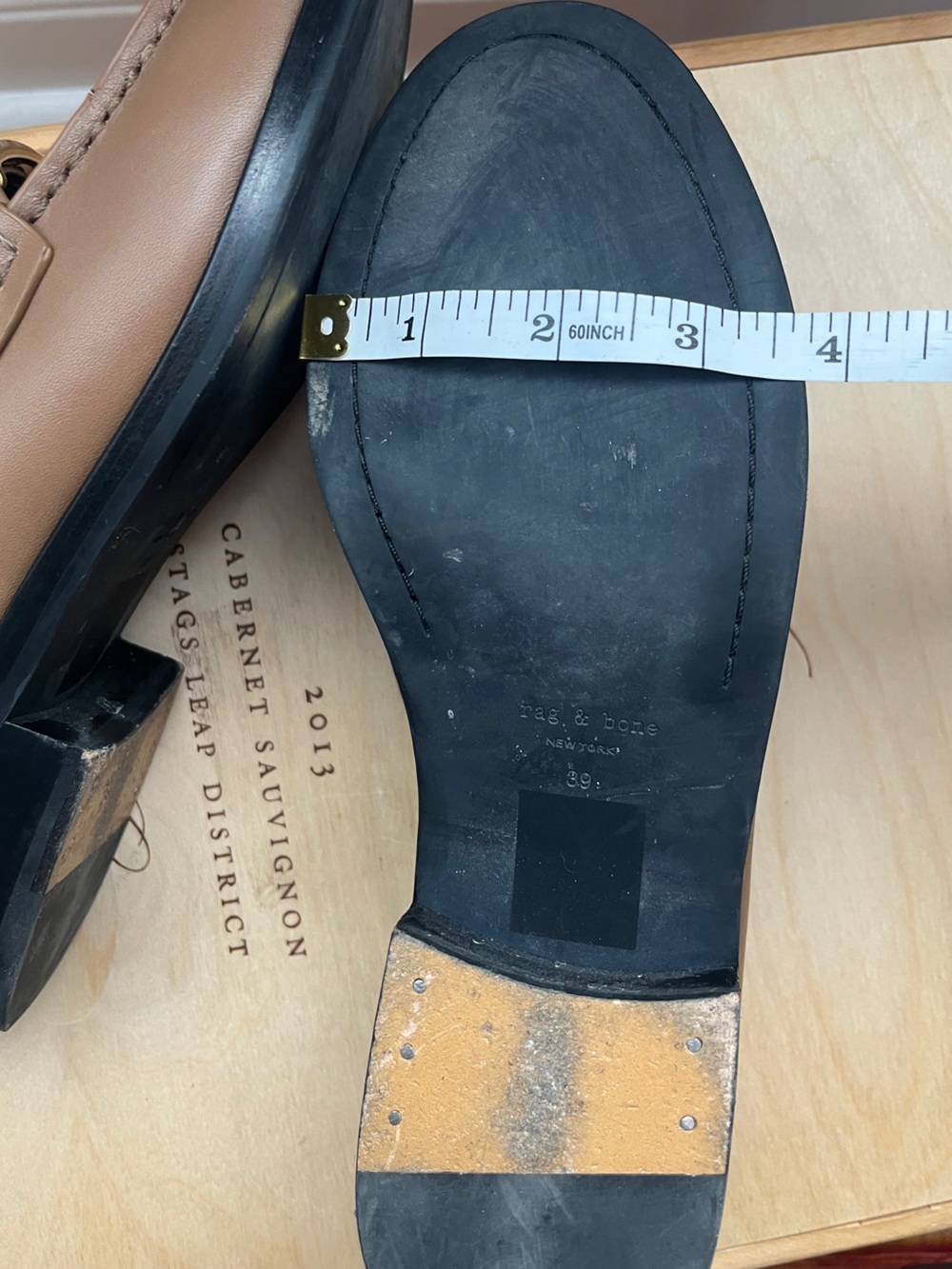 Rag & Bone Canter Brown Leather Loafers with Gold Buckle - Picture 14 of 15